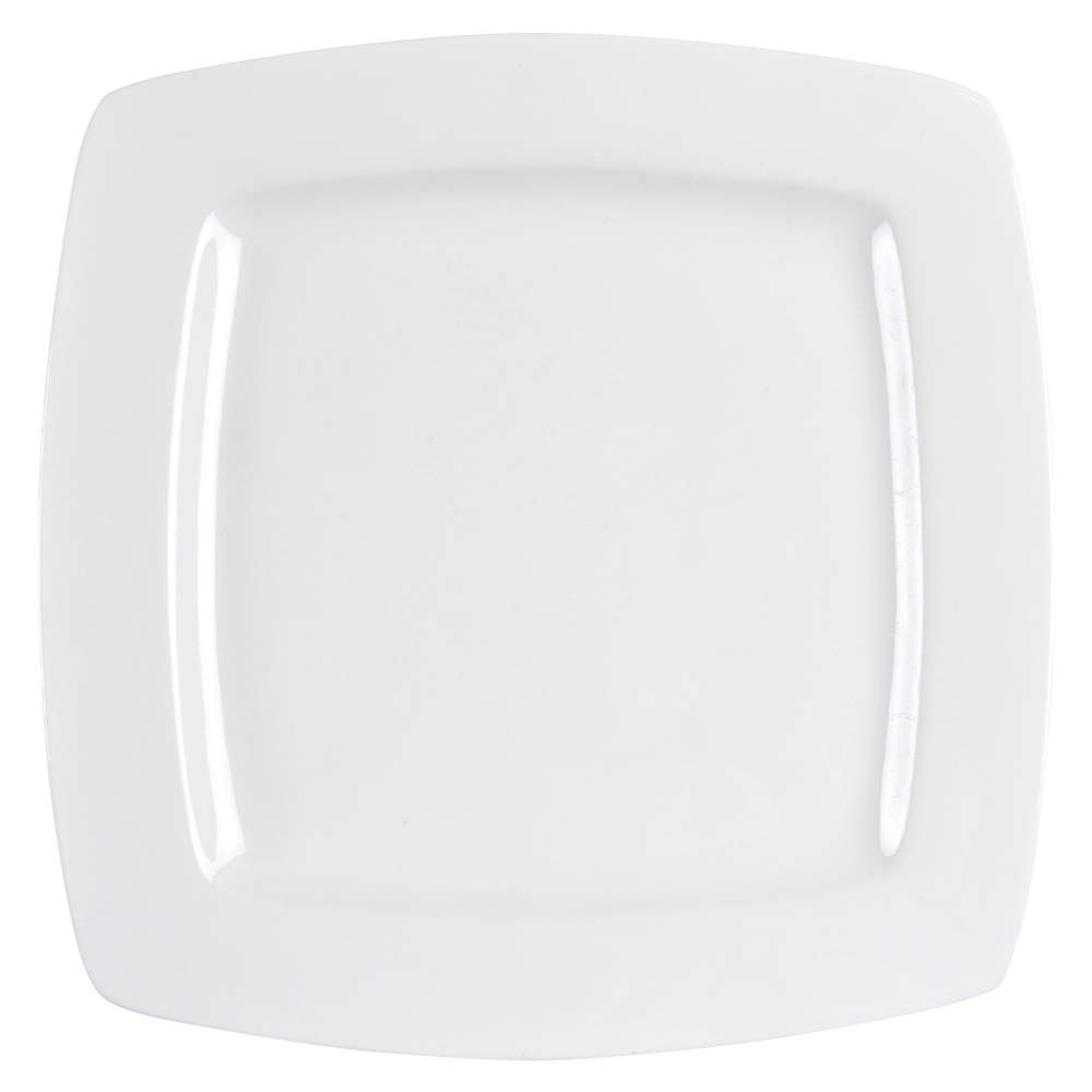 White Elements Square Square Dinner Plate by Gibson Designs-1