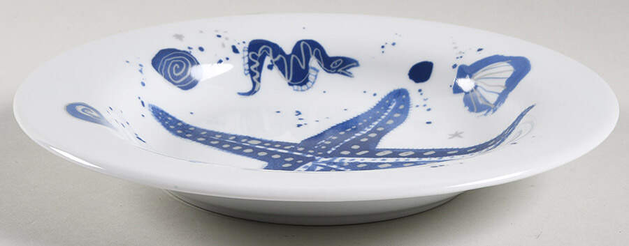 Ocean (Blue) Large Rim Soup Bowl by Gilitzer Porzellan-1