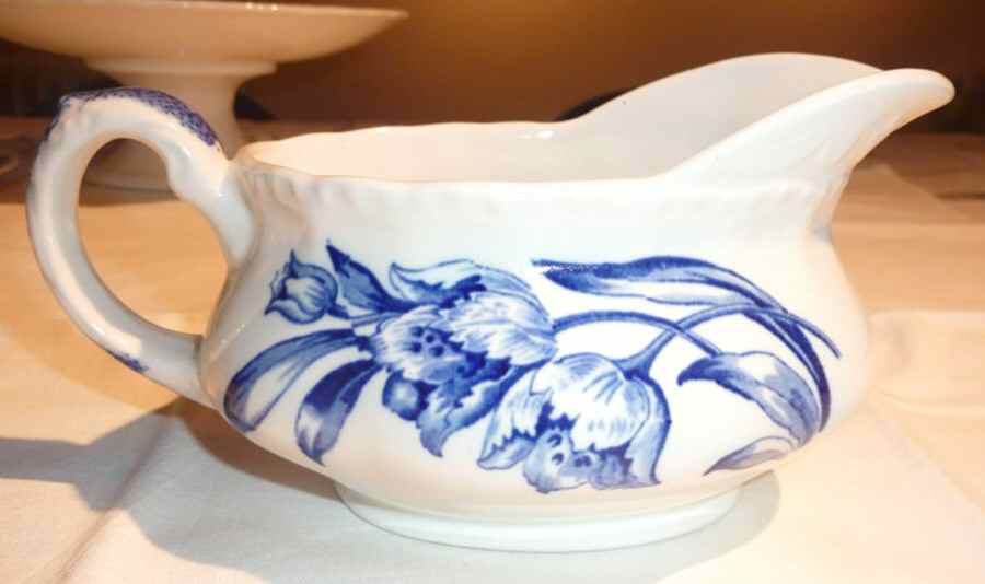 The Tulip Blue Gravy Boat by Grindley-1