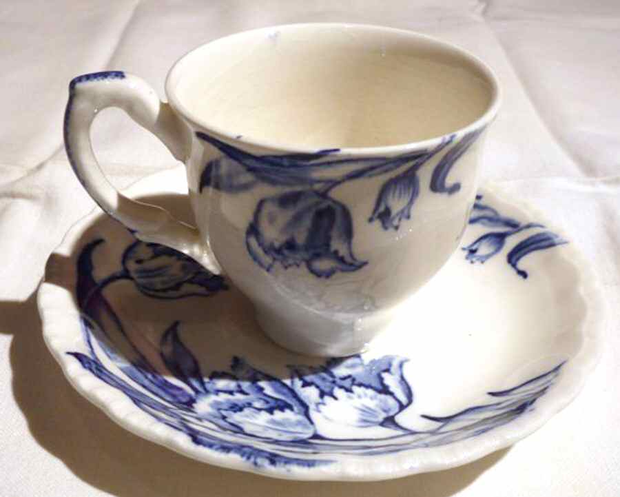 The Tulip Blue Flat Cup & Saucer Set by Grindley-1