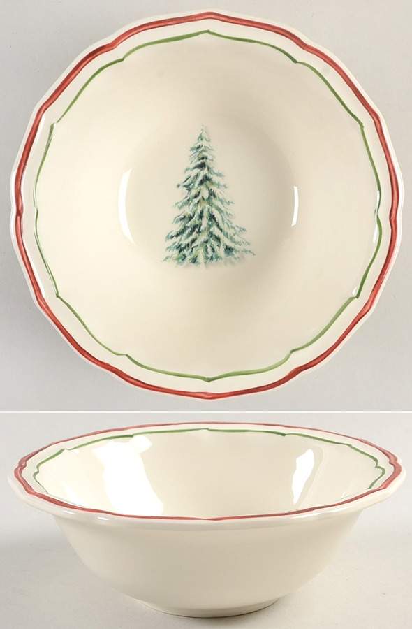 Filets Noel (Christmas Tree) Large Soup/Cereal Bowl by Faiencerie De Gien-1