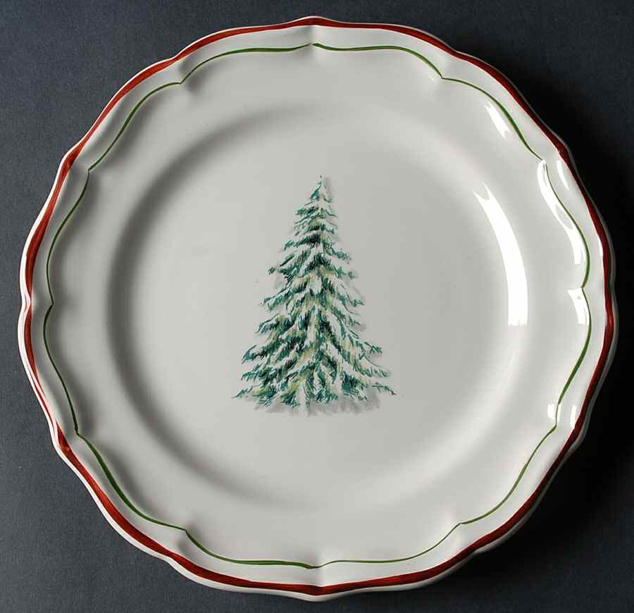 Filets Noel (Christmas Tree) Salad/Dessert Plate by Faiencerie De Gien-1