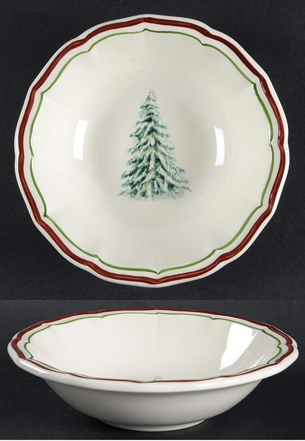 Filets Noel (Christmas Tree) Coupe Cereal Bowl by Faiencerie De Gien-1