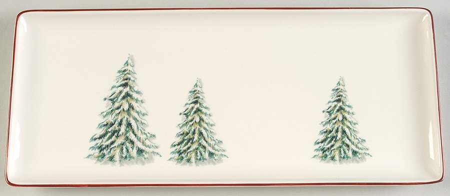 Filets Noel (Christmas Tree) 14" Rectangular Tray by Faiencerie De Gien-1