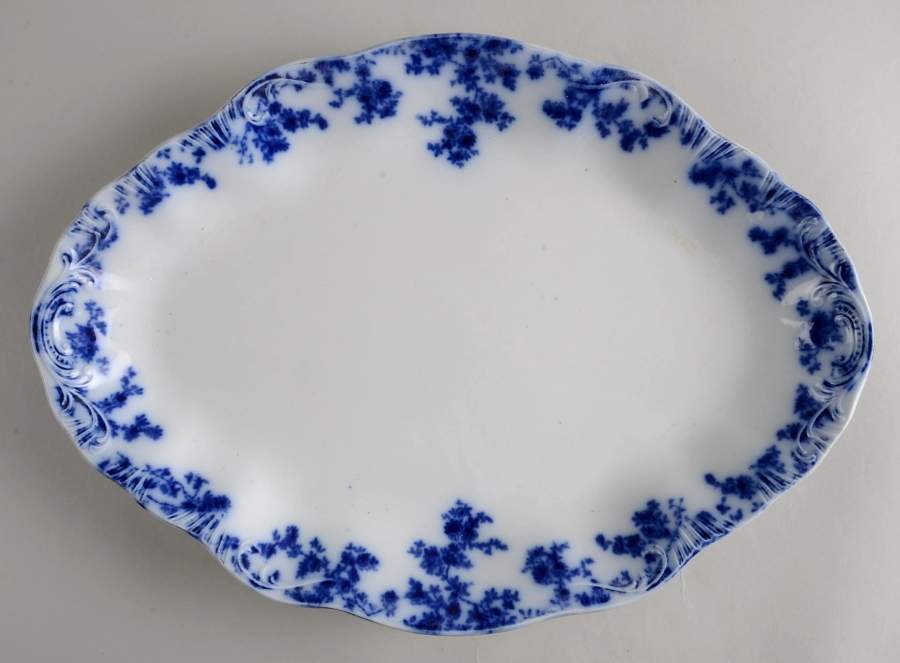 Olympia Blue (Cobalt) 15" Oval Serving Platter by Grindley-1