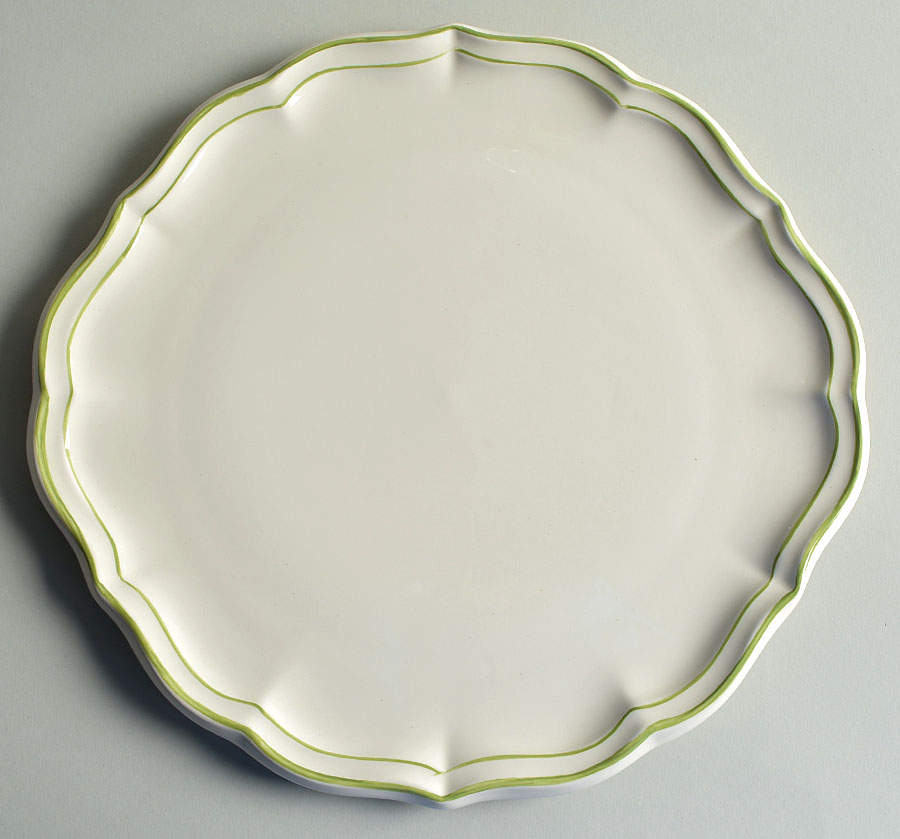 Filets Vert (GREEN) Cake Plate by Faiencerie De Gien-1