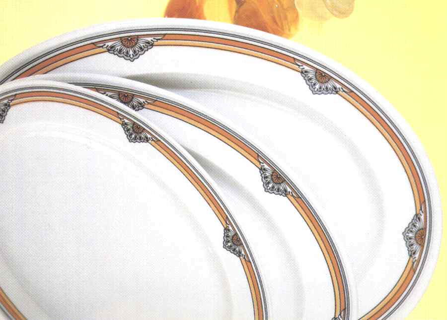 Decal 7 11" Oval Serving Platter by Gural Porselen-1