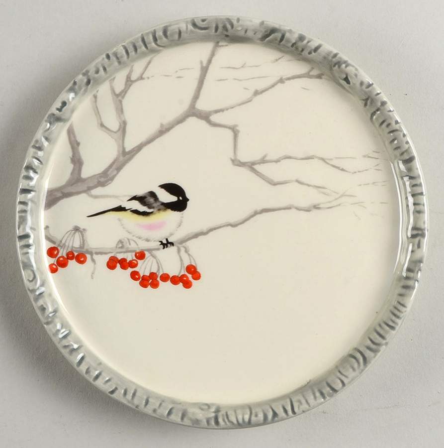 Winter Chickadee Canape Plate by Global Design Connections-1