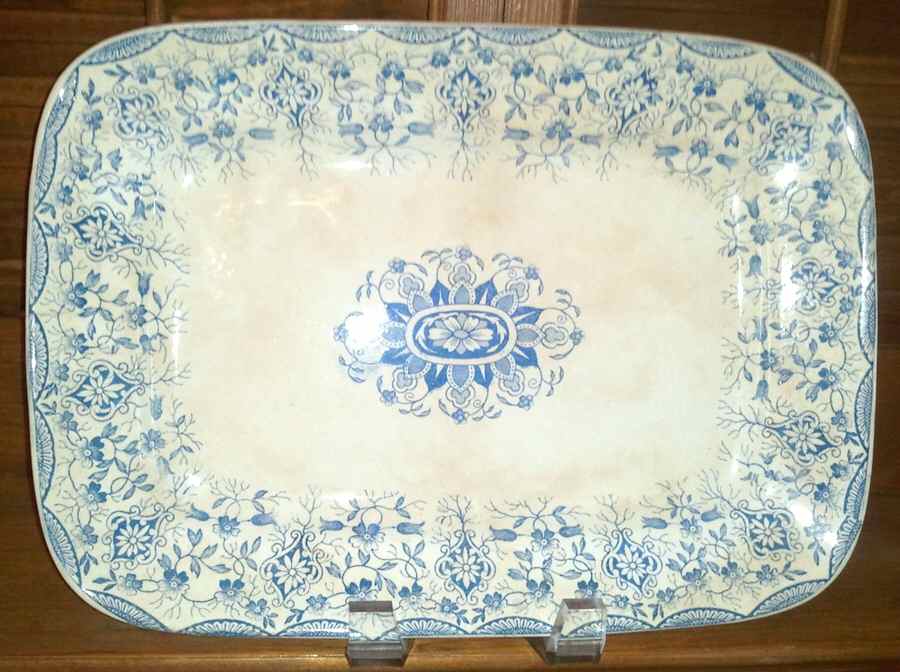 Daisy Blue 14" Rectangular Serving Platter by Grindley-1