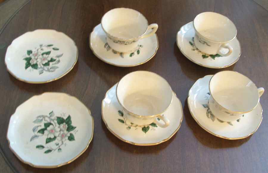 Hawthorne Flat Cup & Saucer Set by Georgian China-1