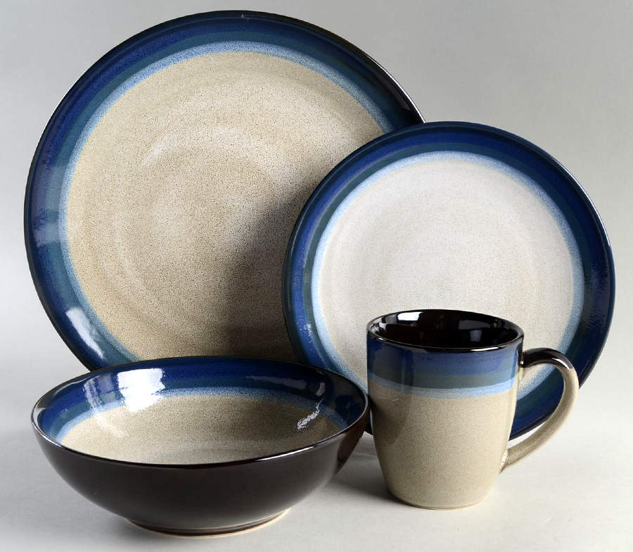 Couture Bands Blue 4 Piece Place Setting by Gibson Designs-1