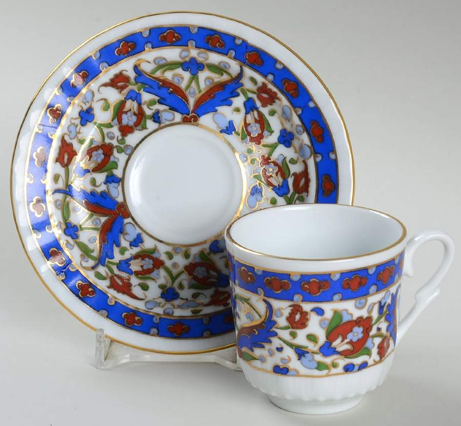 Kutahya Flat Demitasse Cup & Saucer Set by Gural Porselen-1