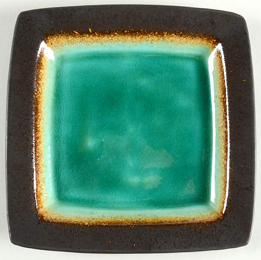 Ocean Paradise Jade Square Salad Plate by Gibson Designs-1