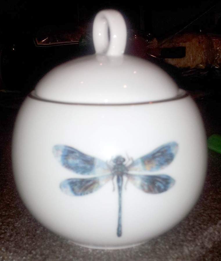 Dragonfly Sugar Bowl & Lid by Gilitzer Porzellan-1