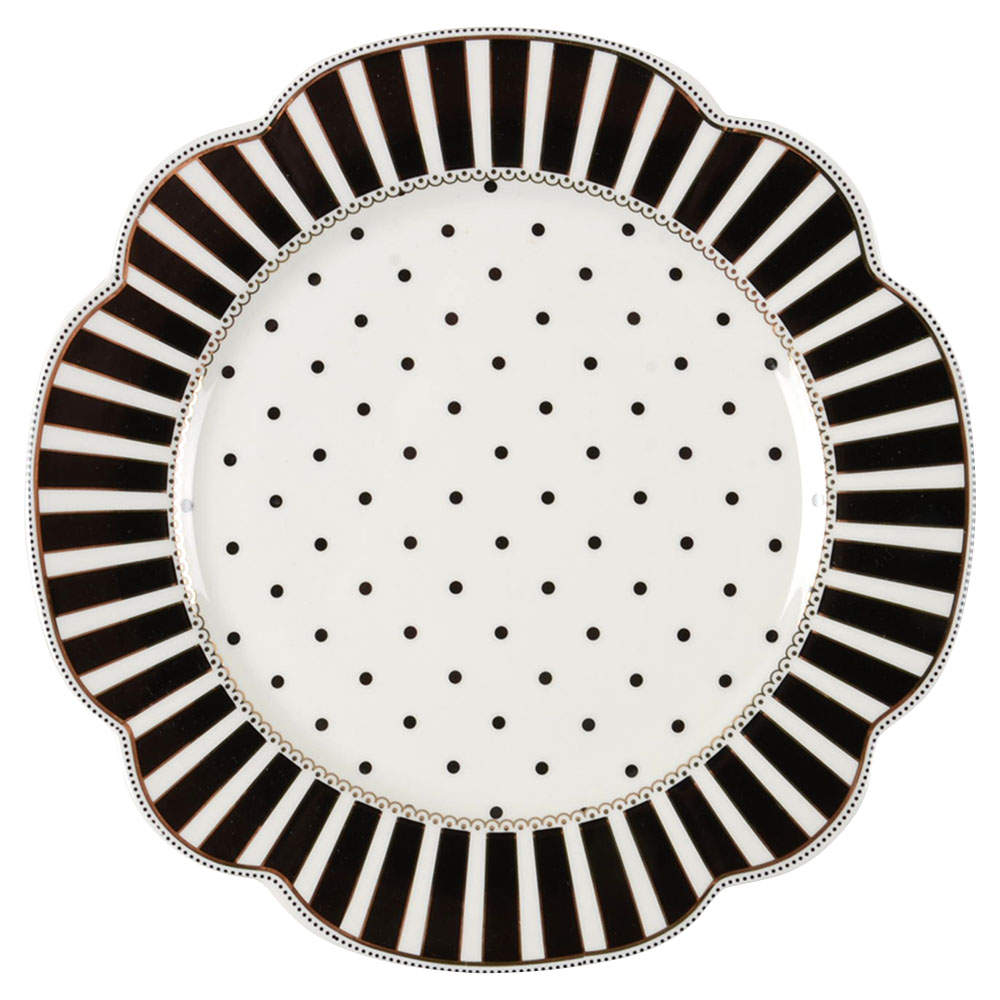 Josephine Black Salad Plate - Set of 4 by Grace's Teaware-1