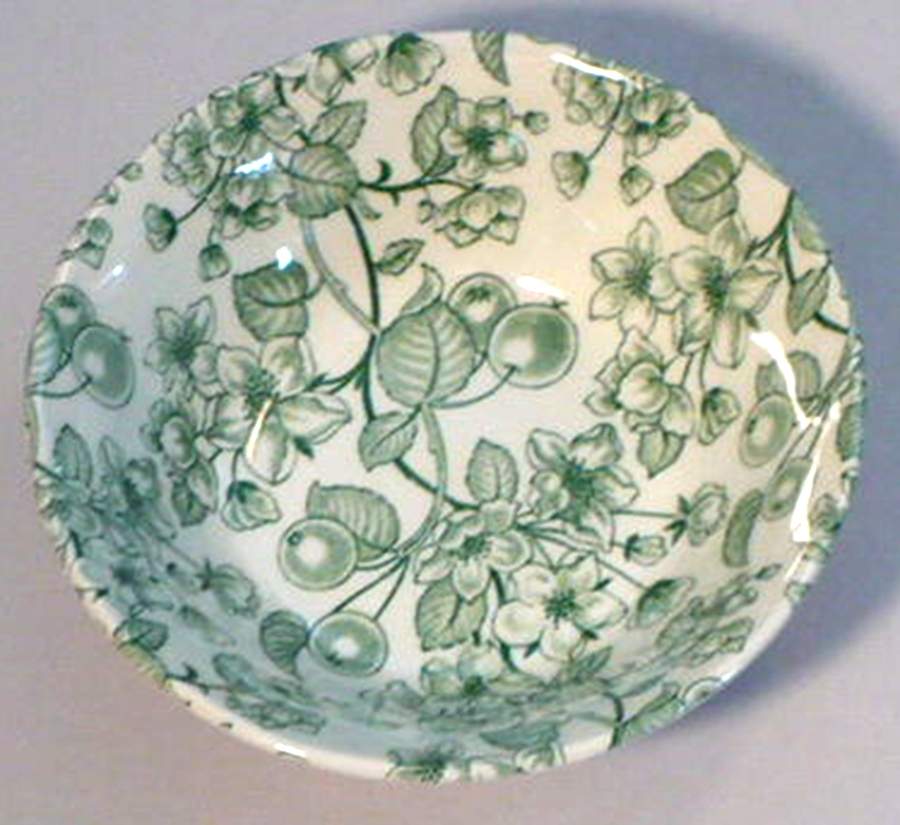 Bryony Green Coupe Cereal Bowl by Grindley-1