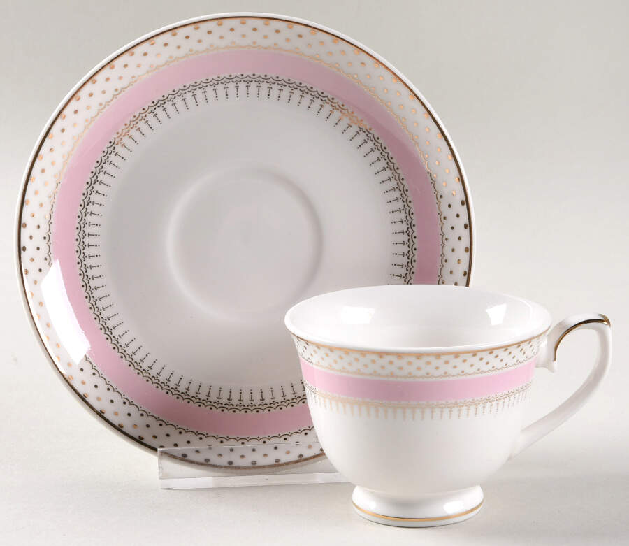 Pin Dots Pink Espresso Cup and Saucer Set by Grace's Teaware-1
