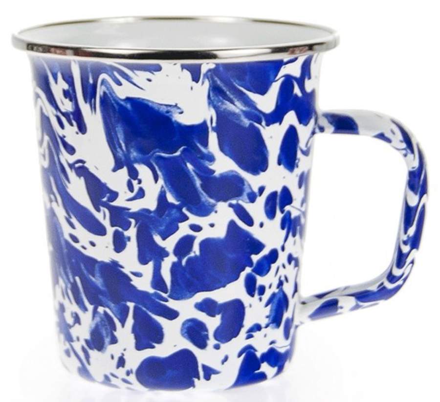 Cobalt Swirl Enamelware Latte Mug by Golden Rabbit Enamelware-1