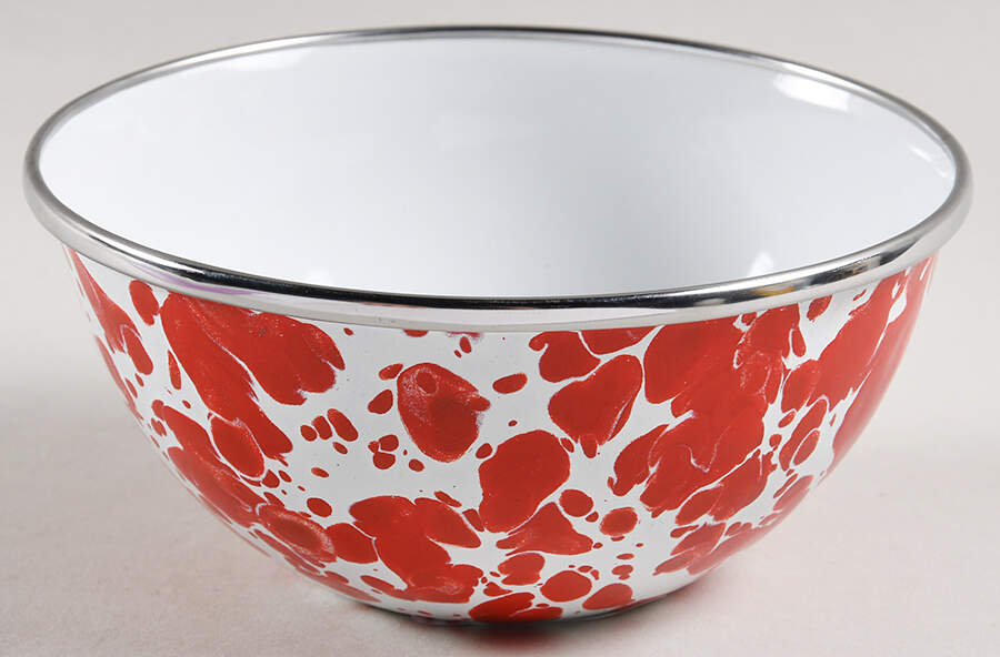 Red Swirl Enamelware 4" Prep Bowl by Golden Rabbit Enamelware-1