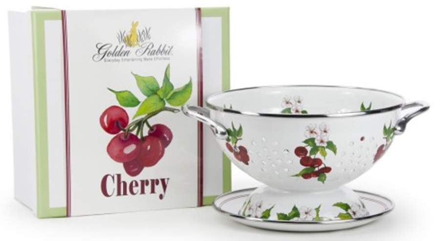 Garden Colanders Enamelware 1.5 Quart Colander & Drip Plate Set by Golden Rabbit Enamelware-1