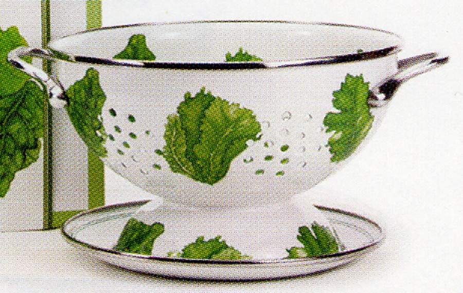 Garden Colanders Enamelware 1.5 Quart Colander & Drip Plate Set by Golden Rabbit Enamelware-1