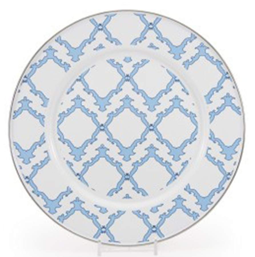Charleston Blue Enamelware Dinner Plate by Golden Rabbit Enamelware-1