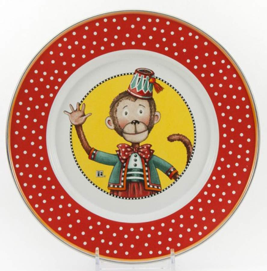 Monkey Enamelware Child's Plate by Golden Rabbit Enamelware-1