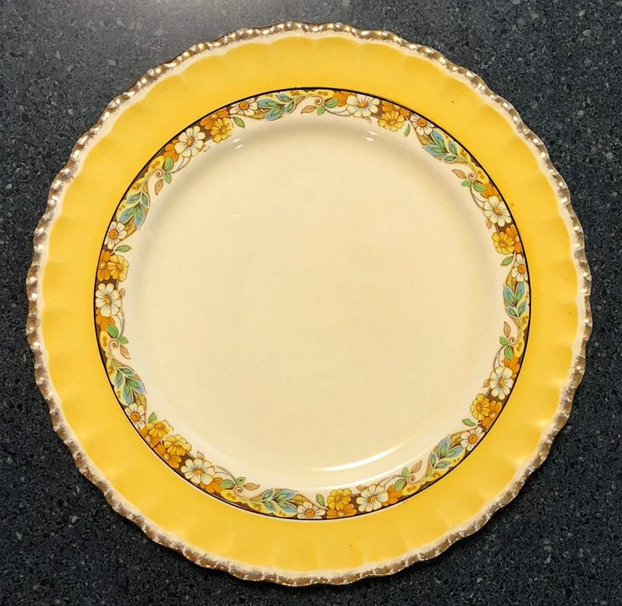 Norden Yellow Dinner Plate by Grindley-1