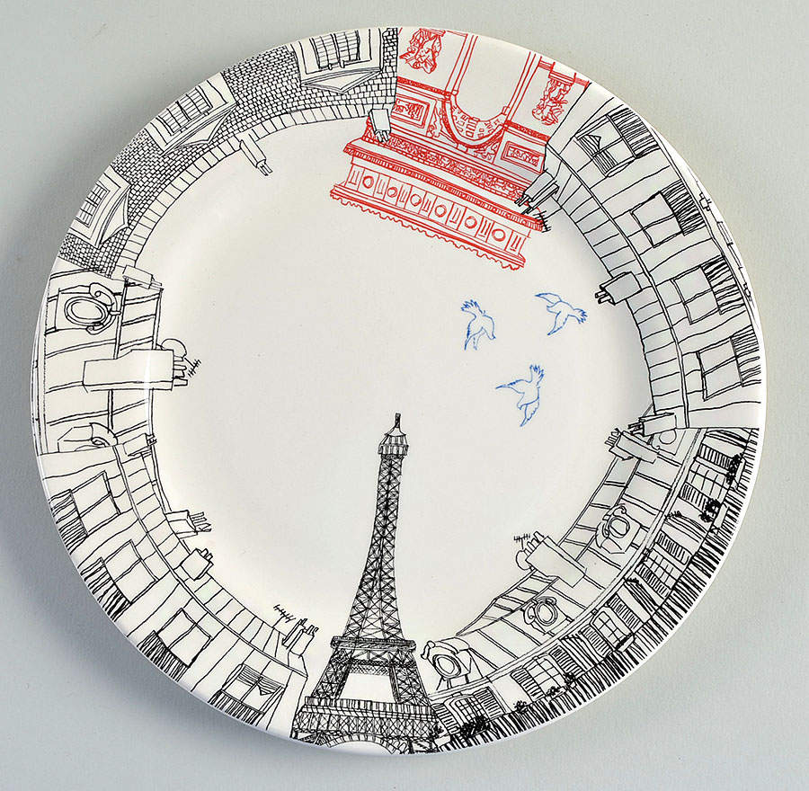 Ca C'est Paris Salad/Dessert Plate by Faiencerie De Gien-1