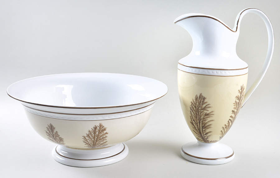 Brown Ferns Large Pitcher & Bowl Set by Global Views (China)-1