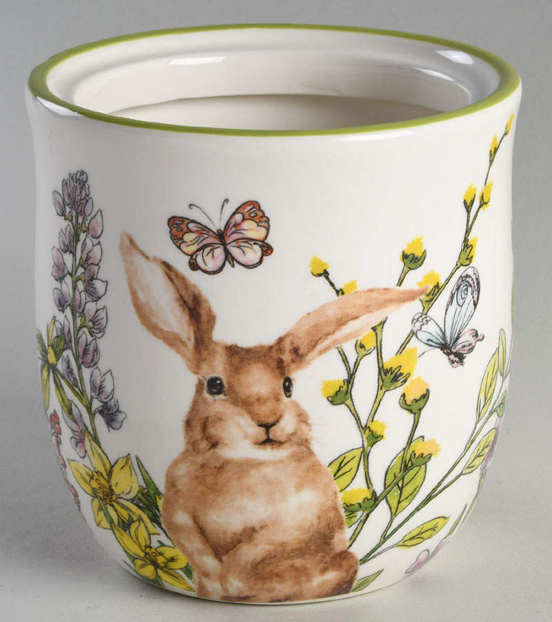 Garden Bunny Medium Canister No Lid by Grace's Teaware-1