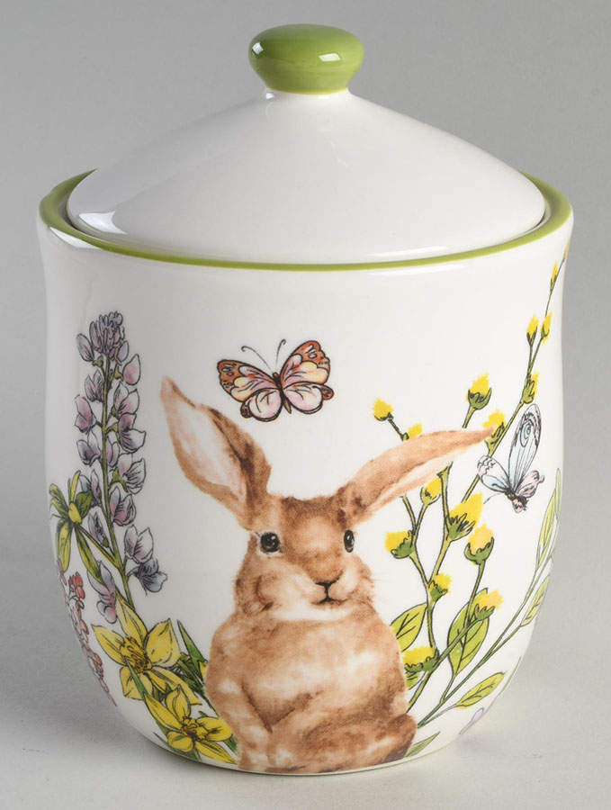 Garden Bunny Medium Canister & Lid by Grace's Teaware-1