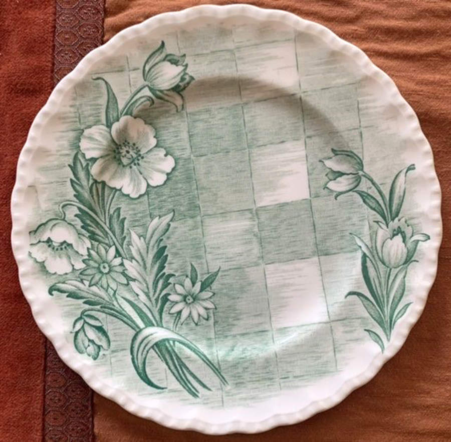 Trellis Green Bread & Butter Plate by Grindley-1