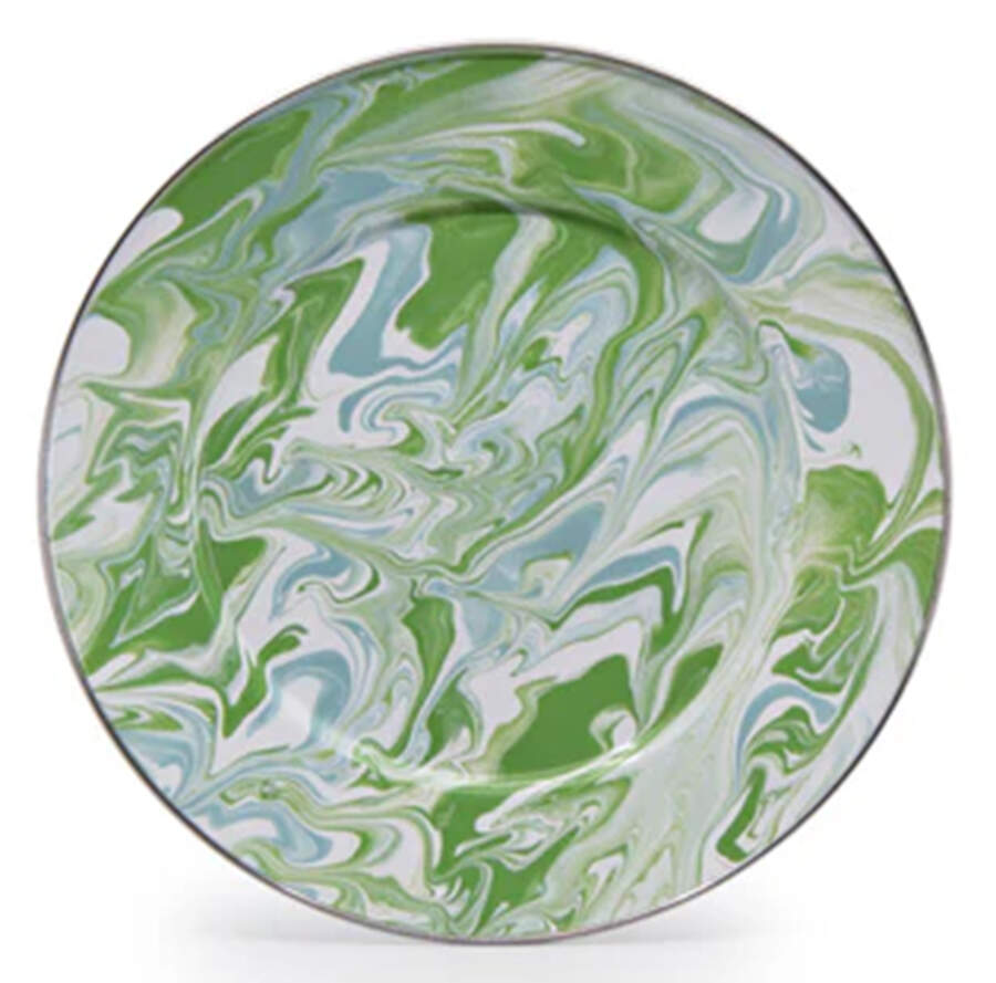 Modern Monet Enamelware Dinner Plate by Golden Rabbit Enamelware-1