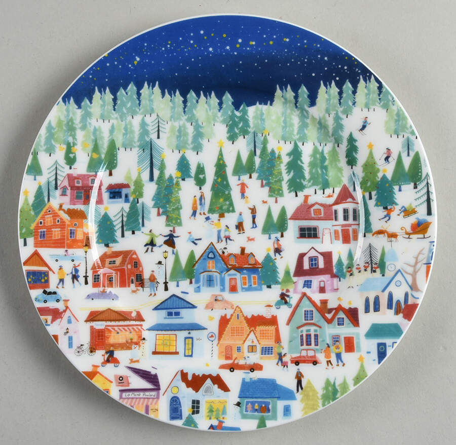 Nordic Village Salad Plate by Gracie Bone China-1