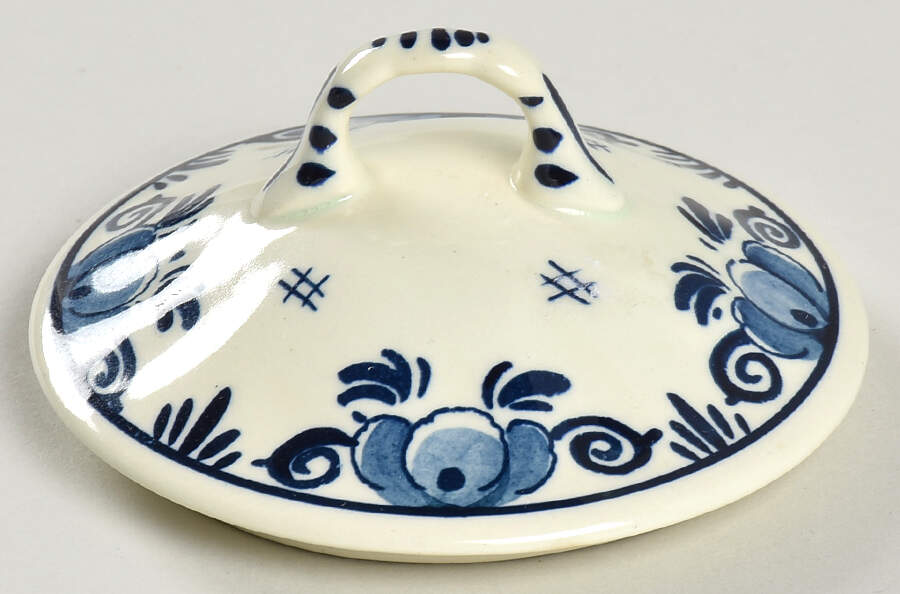 Blue Deft Lid for Sugar Bowl by Royal Goedewaagen-1