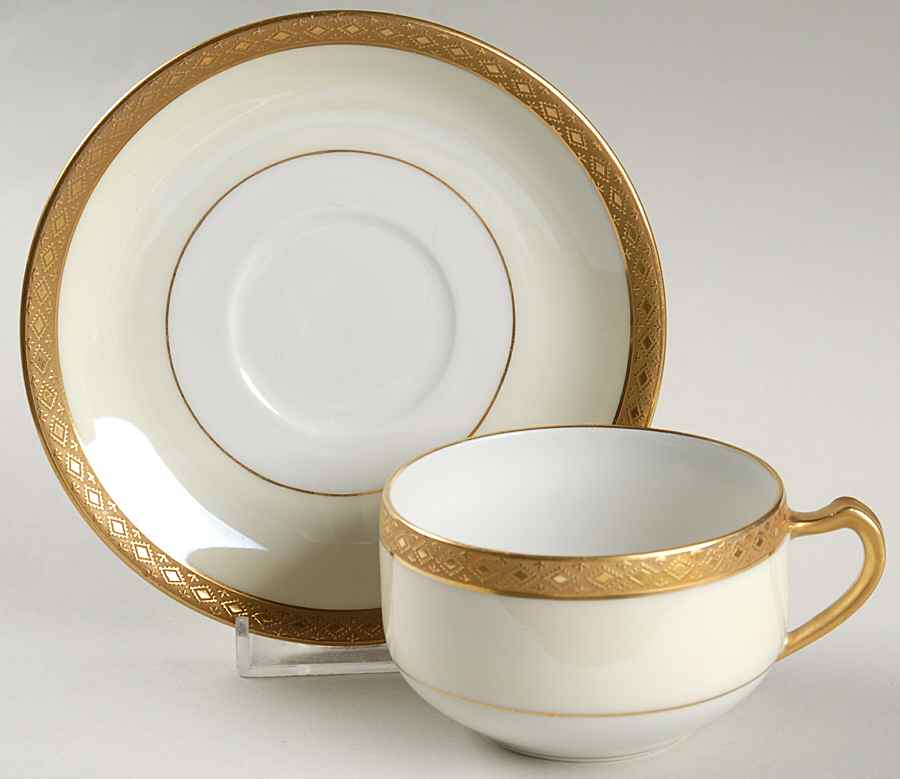 Baroness Flat Cup & Saucer Set by Haviland-1