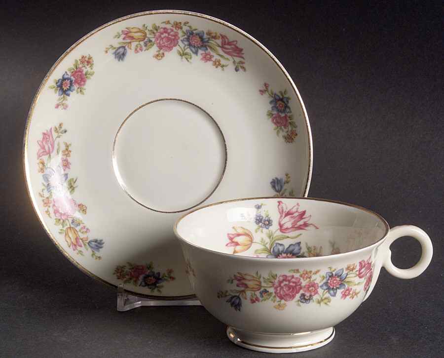 Belvedere Footed Cup & Saucer Set by Haviland-1