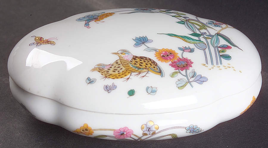 Golden Quail Oval Box & Lid 5" by Haviland-1