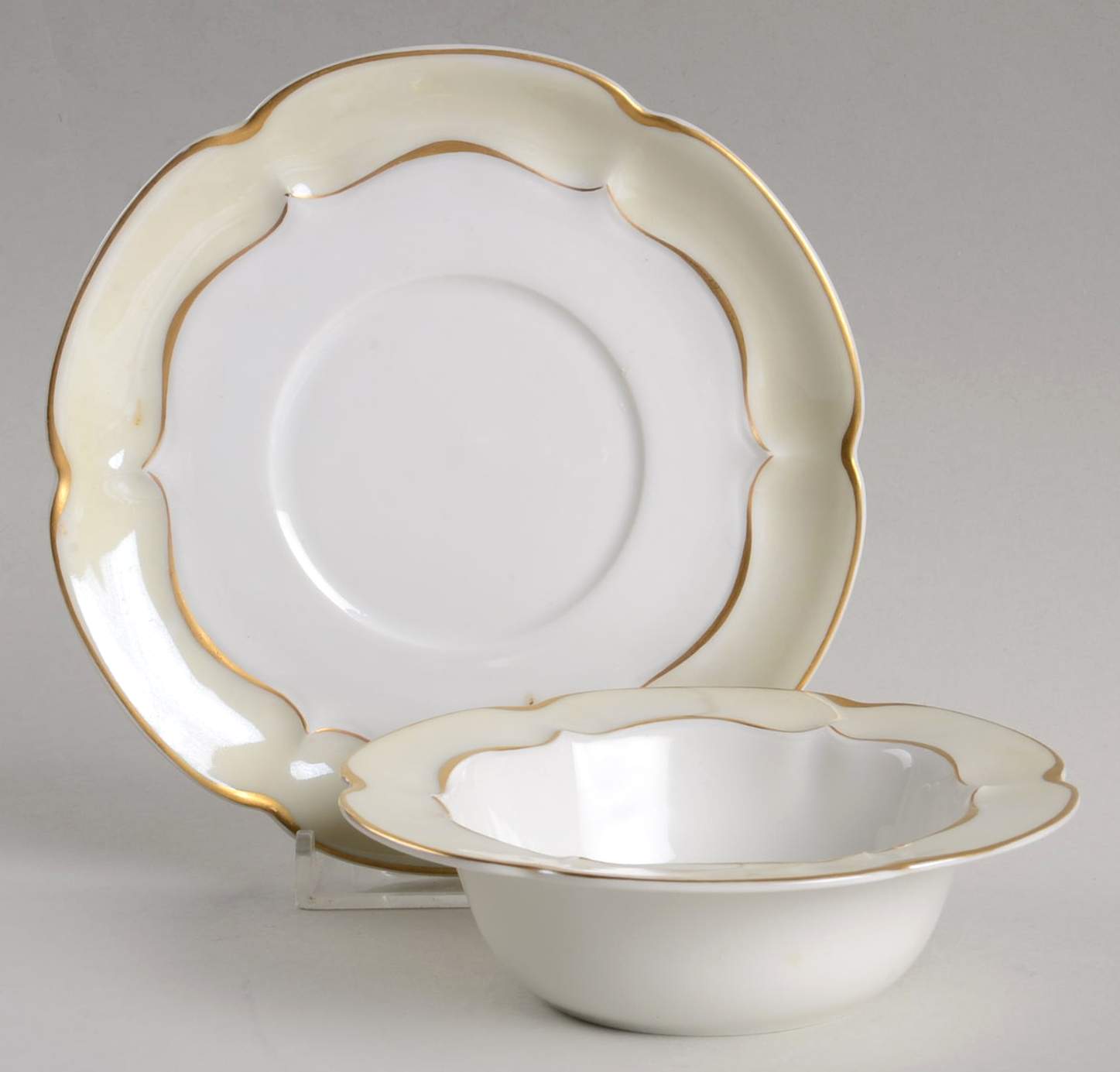 Marlborough (Cream Rim) Ramekin & Saucer Set by Haviland-1