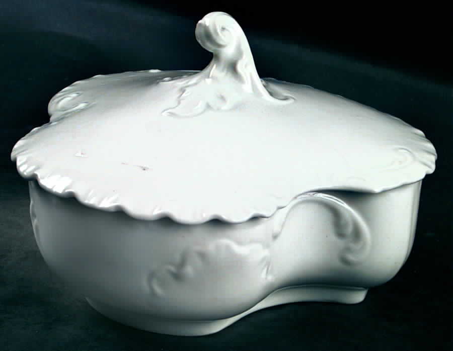 Marseille (All White) Butter Box & Lid by Haviland-1