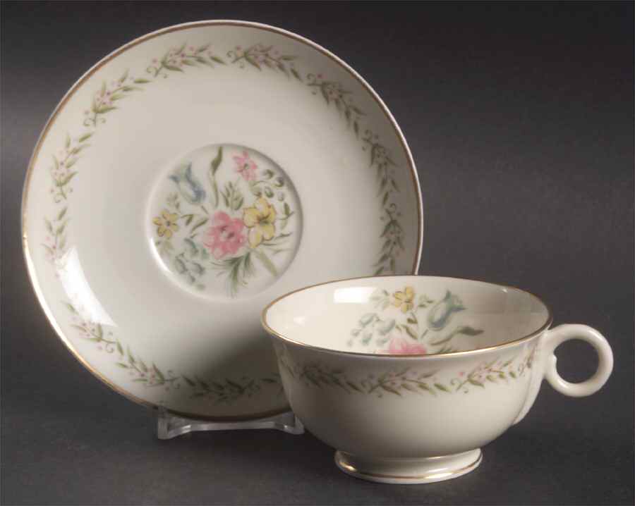 Mayflower (France) Footed Cup & Saucer Set by Haviland-1
