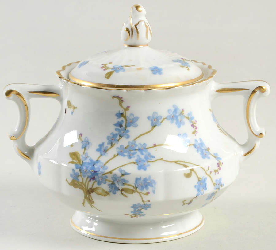 Montmery (Forget Me Nots) Sugar Bowl & Lid by Haviland-1