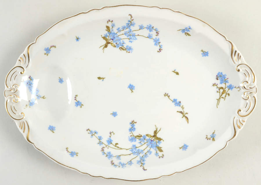 Montmery (Forget Me Nots) 13" Oval Serving Platter by Haviland-1