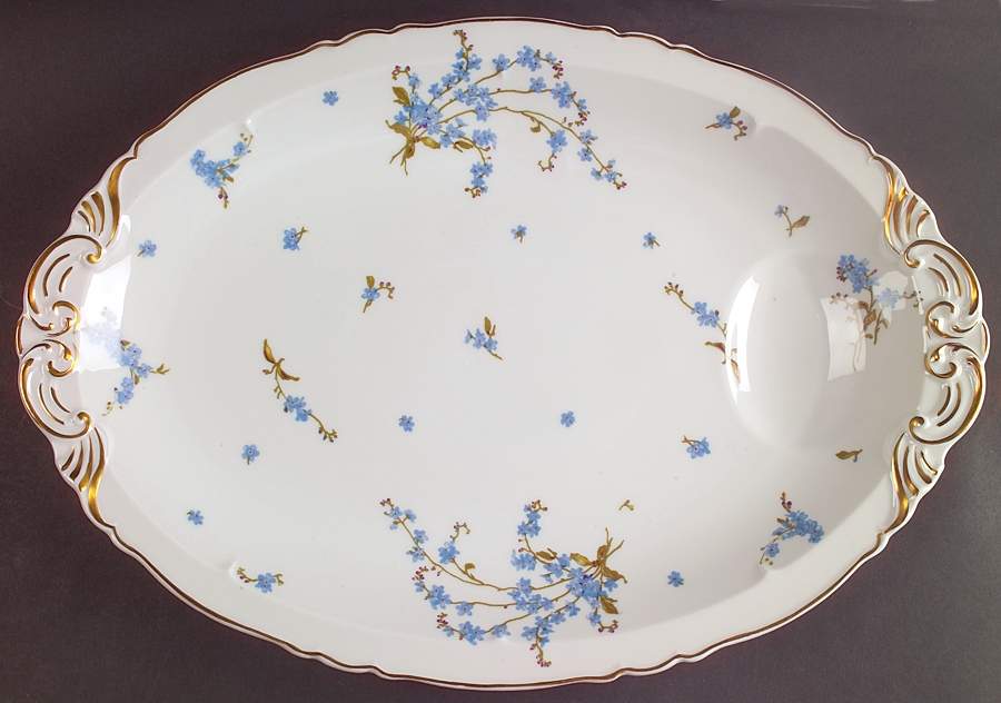 Montmery (Forget Me Nots) 16" Oval Serving Platter by Haviland-1