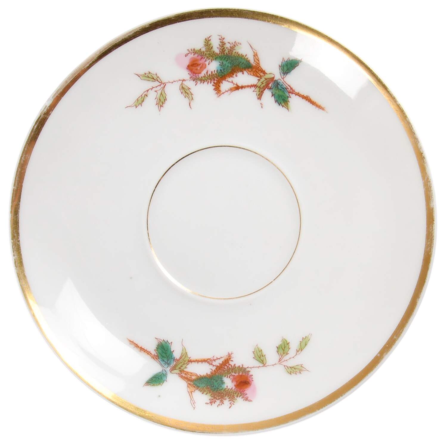 Moss Rose (Thick Gold Trim) Saucer for Flat Cup by Haviland-1