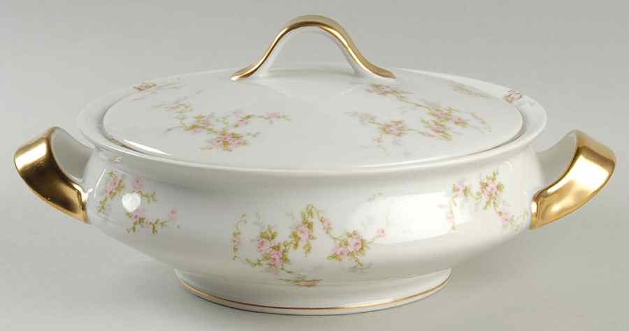 Pink Spray Round Covered Vegetable by Haviland-1