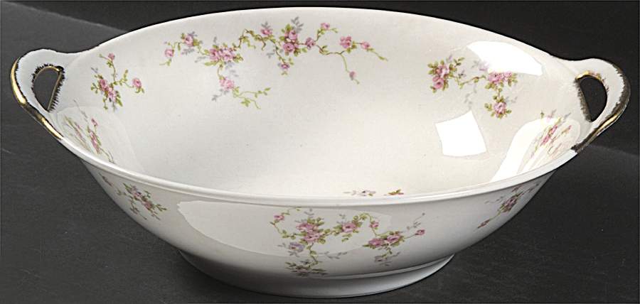 Pink Spray 10" Round Vegetable Bowl by Haviland-1