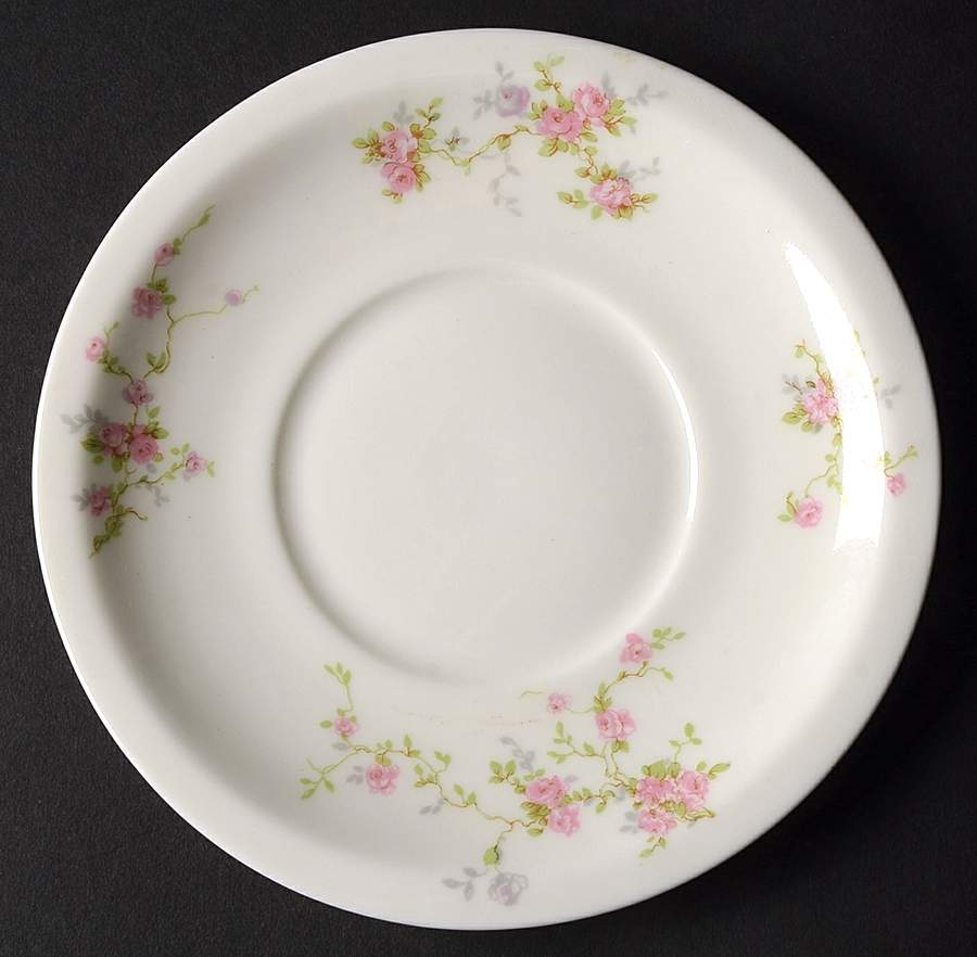 Pink Spray Saucer for Cream Soup Bowl by Haviland-1