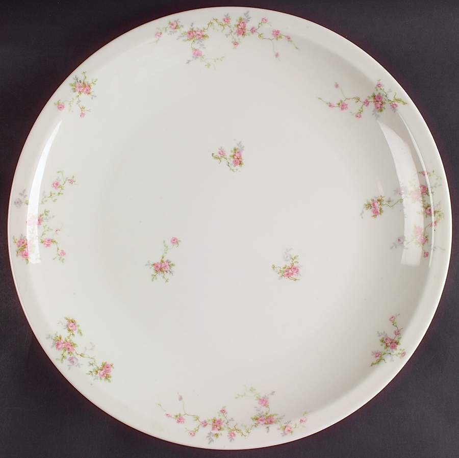 Pink Spray 12" Chop Plate (Round Platter) by Haviland-1